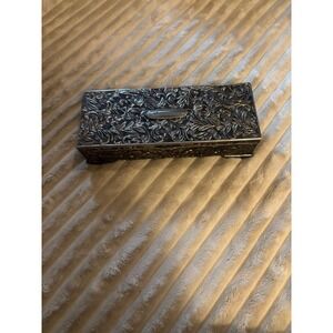 Godinger Ornate Silver Tone Jewelry Box Trinket Dish with Mirror Lined Interior